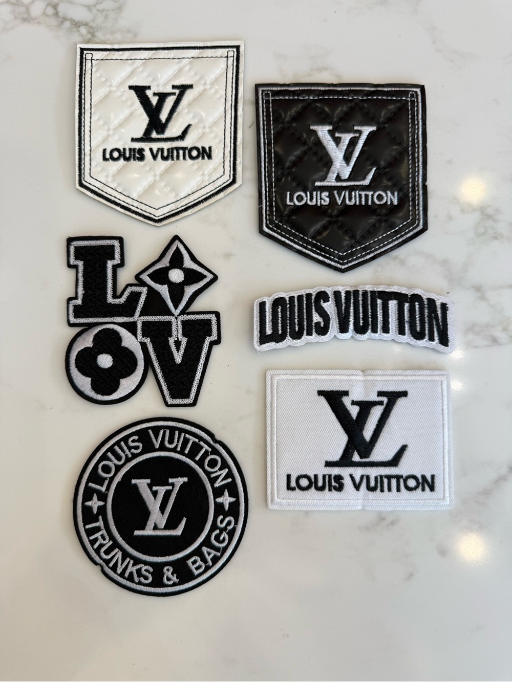 Hand Crafted Black and White Iron On  Patches
